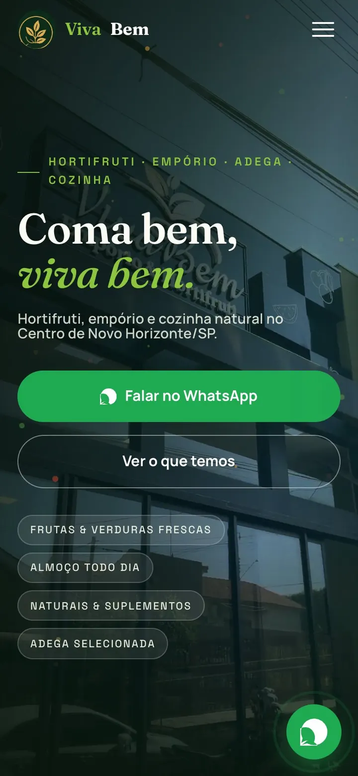 Site do Viva Bem no celular